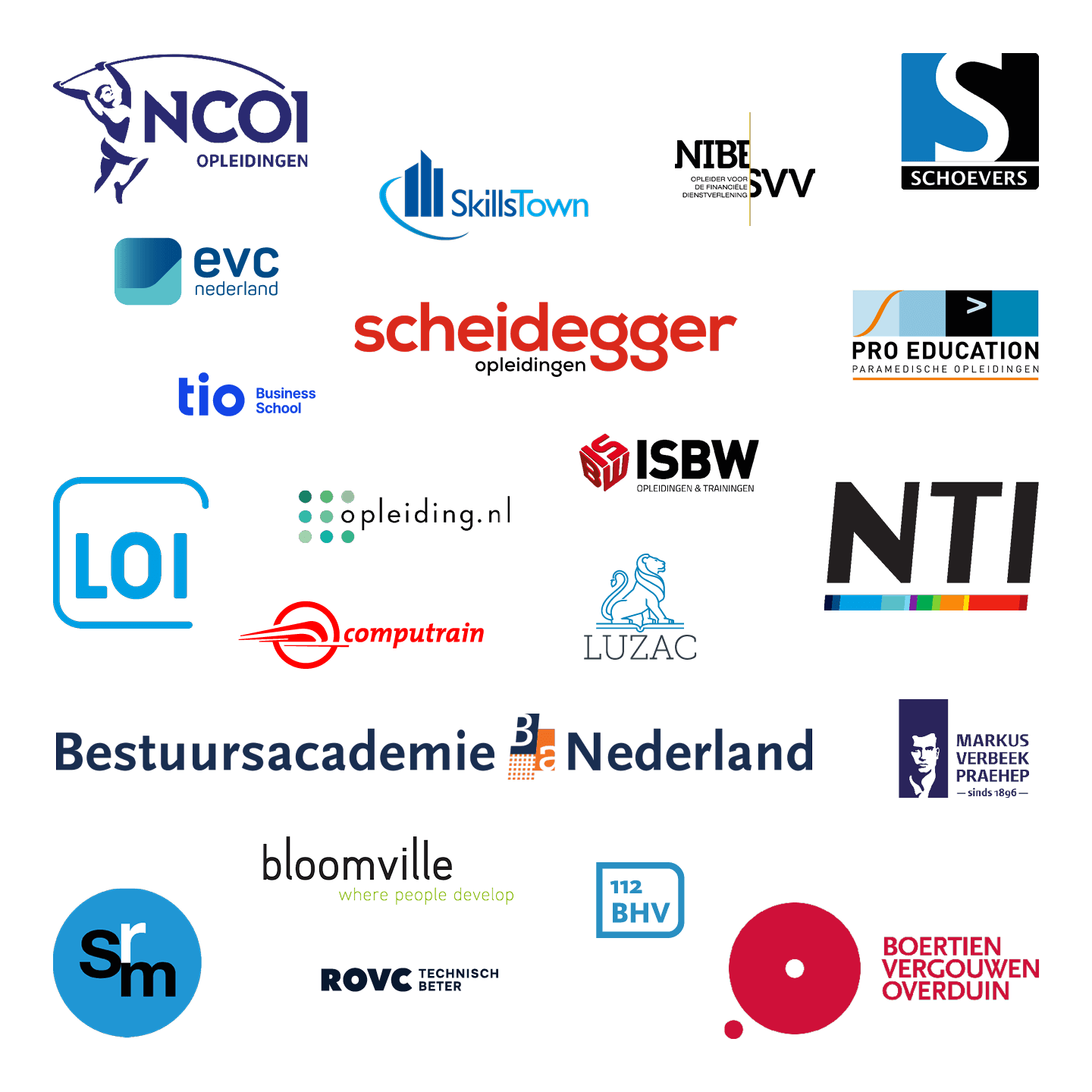 De 22 Logo's van de bekende opleiders van Salta Group